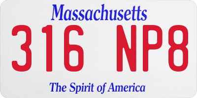 MA license plate 316NP8