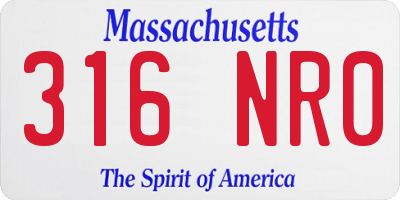 MA license plate 316NR0