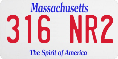 MA license plate 316NR2