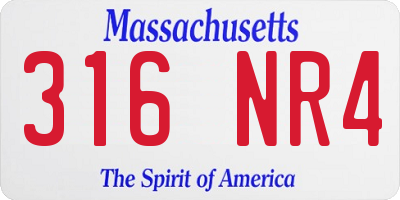 MA license plate 316NR4