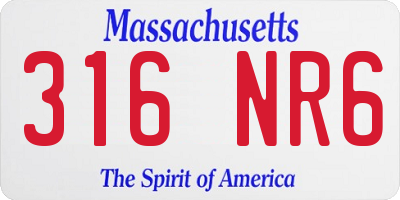 MA license plate 316NR6