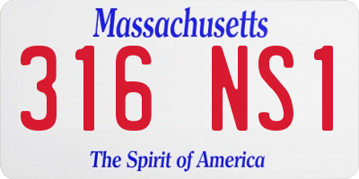 MA license plate 316NS1