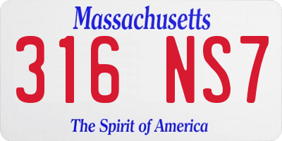 MA license plate 316NS7