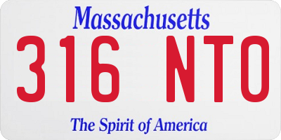 MA license plate 316NT0