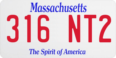 MA license plate 316NT2