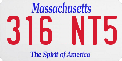 MA license plate 316NT5