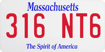 MA license plate 316NT6