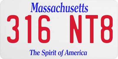 MA license plate 316NT8