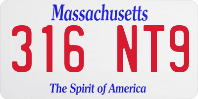 MA license plate 316NT9