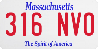 MA license plate 316NV0