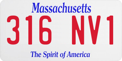 MA license plate 316NV1