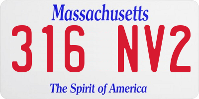 MA license plate 316NV2