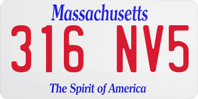 MA license plate 316NV5