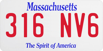 MA license plate 316NV6