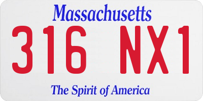 MA license plate 316NX1