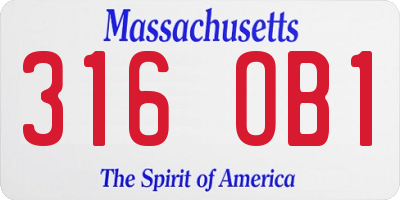 MA license plate 316OB1