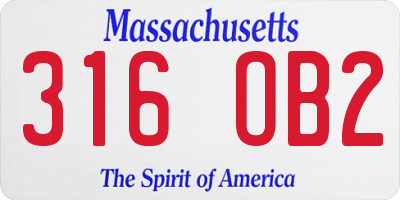 MA license plate 316OB2