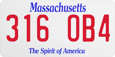 MA license plate 316OB4