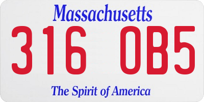 MA license plate 316OB5