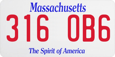MA license plate 316OB6