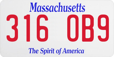 MA license plate 316OB9
