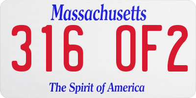 MA license plate 316OF2