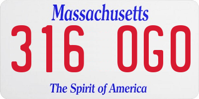 MA license plate 316OG0