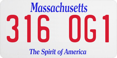 MA license plate 316OG1