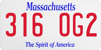 MA license plate 316OG2