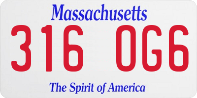 MA license plate 316OG6