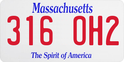 MA license plate 316OH2