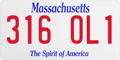 MA license plate 316OL1