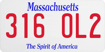 MA license plate 316OL2