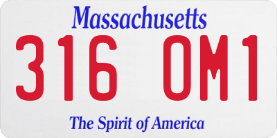 MA license plate 316OM1