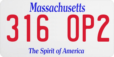 MA license plate 316OP2
