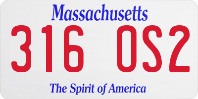 MA license plate 316OS2