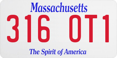 MA license plate 316OT1