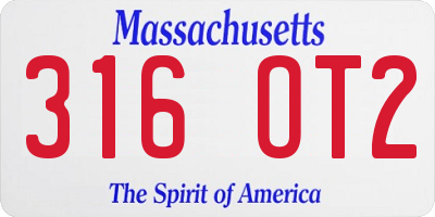 MA license plate 316OT2