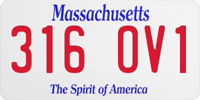 MA license plate 316OV1