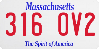 MA license plate 316OV2