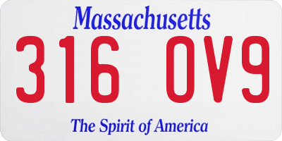 MA license plate 316OV9