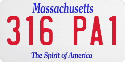 MA license plate 316PA1