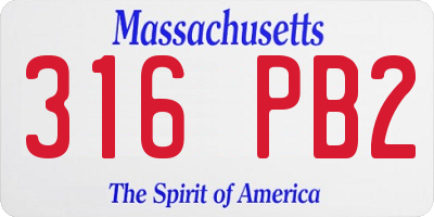 MA license plate 316PB2