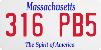 MA license plate 316PB5