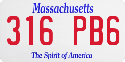 MA license plate 316PB6