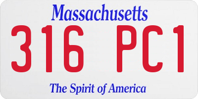 MA license plate 316PC1