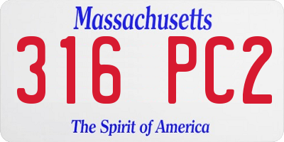 MA license plate 316PC2