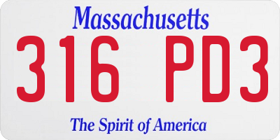 MA license plate 316PD3