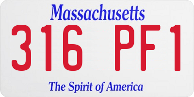 MA license plate 316PF1
