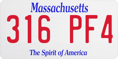 MA license plate 316PF4
